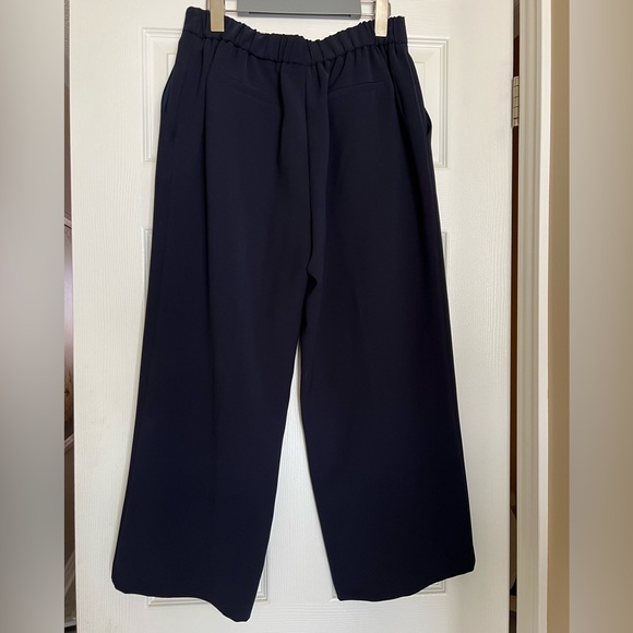 Topshop Boutique Navy Blue Cropped Dress Pants with front slits Size 8 - Picture 4 of 9
